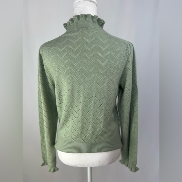 NEW / Cashmere pointelle mockneck sweater / B001 - Picture 2 of 9